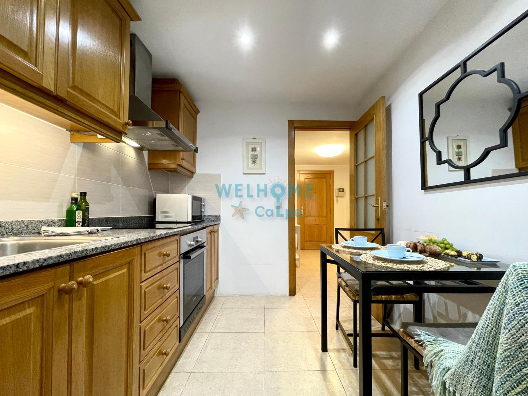 Manzana Bonito Y Comodo Apartamento Con Piscina Calp Extérieur photo